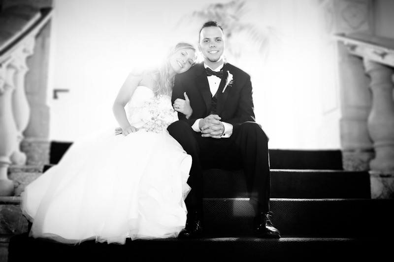 Candice and David sitting on stairs